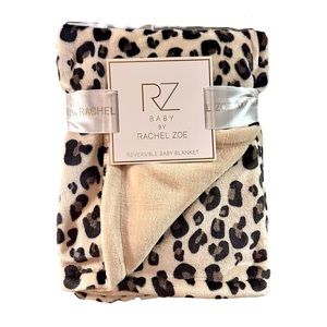 🦋RACHEL ZOE REVERSIBLE LEOPARD PRINT BABY BLANKET